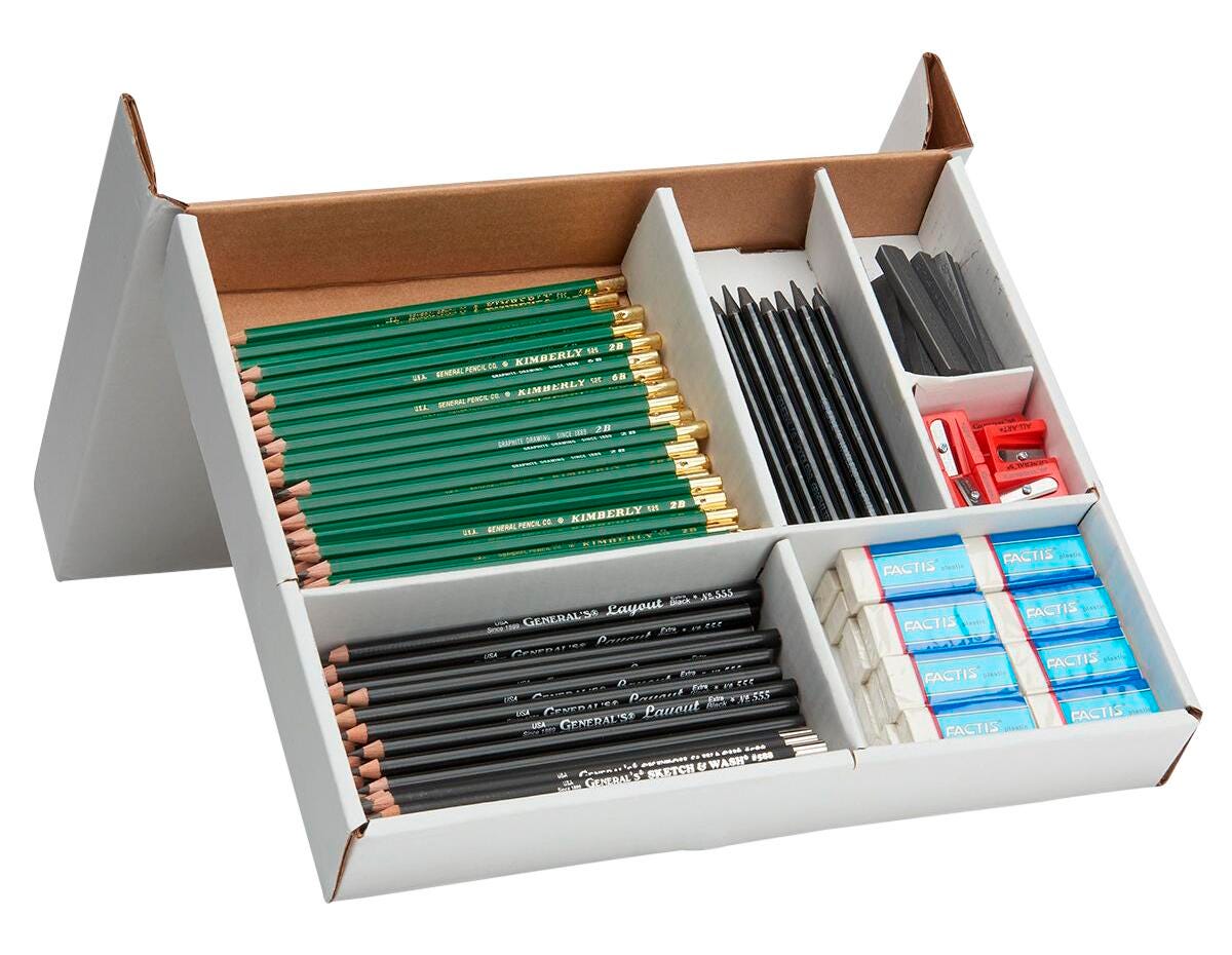 PENCIL DRAWING GRAPHITE GENERALS CLASSROOM PACK ASST HARDNESS SET OF 184