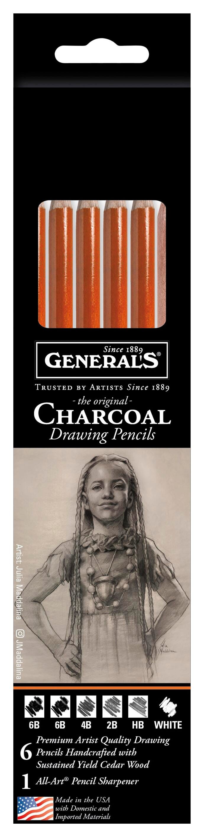 PENCILS CHARCOAL GENERALS DRAWING KIT SET OF 7