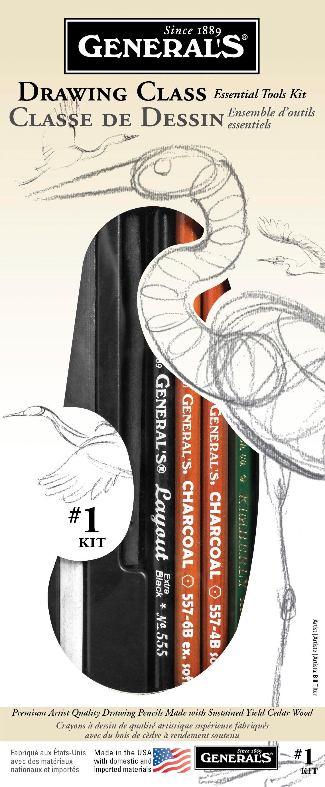 PENCILS DRAWING GENERALS CLASS ESSENTIAL TOOLS SET OF 13