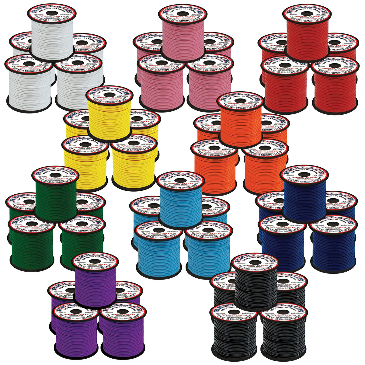 REXLACE 100 YARDS ASSORTED COLORS SET OF 50