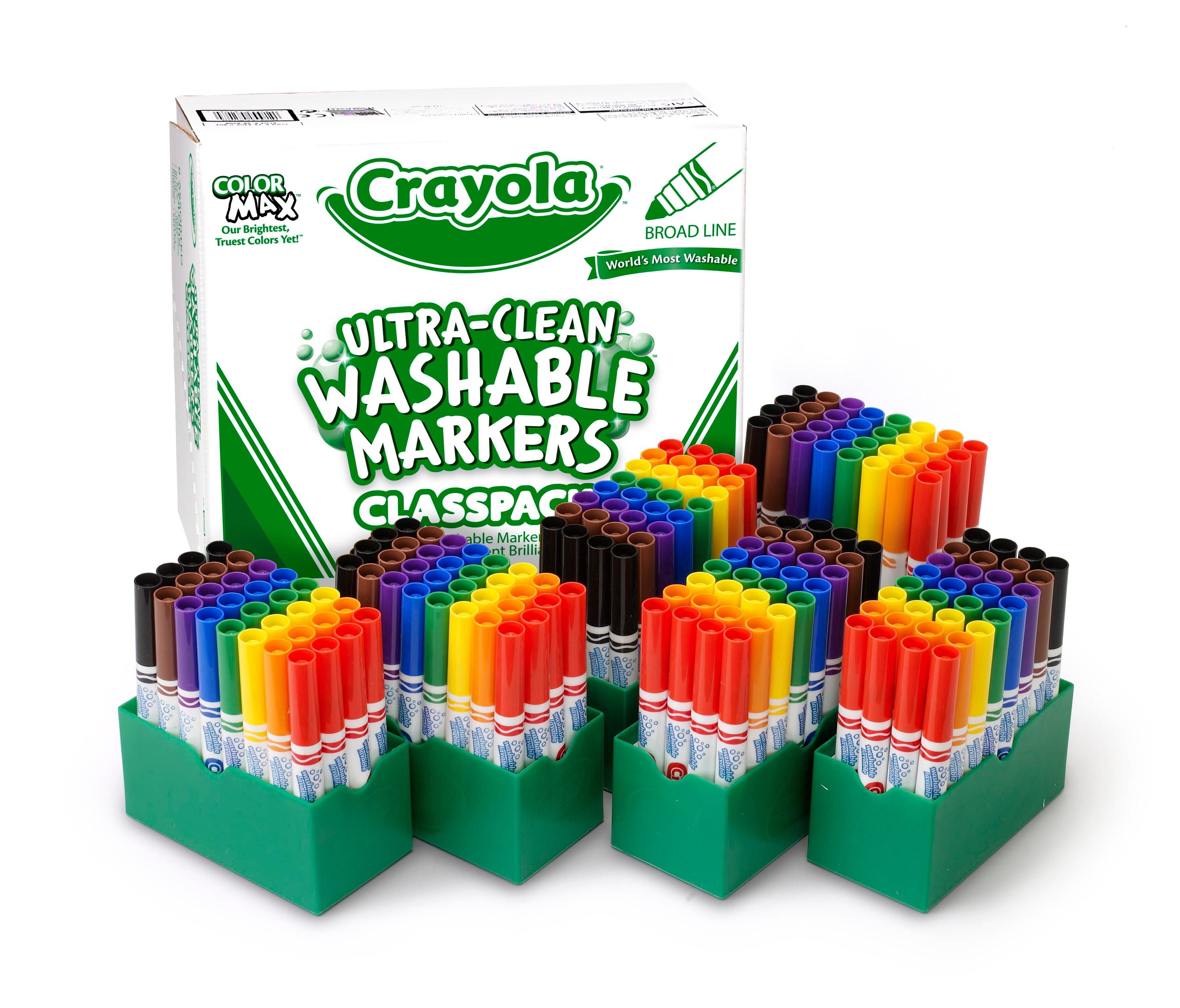 MARKERS ULTRA CLN WASH CRAYOLA CLASSPACK BROAD LINE 8-COLOR SET OF 192
