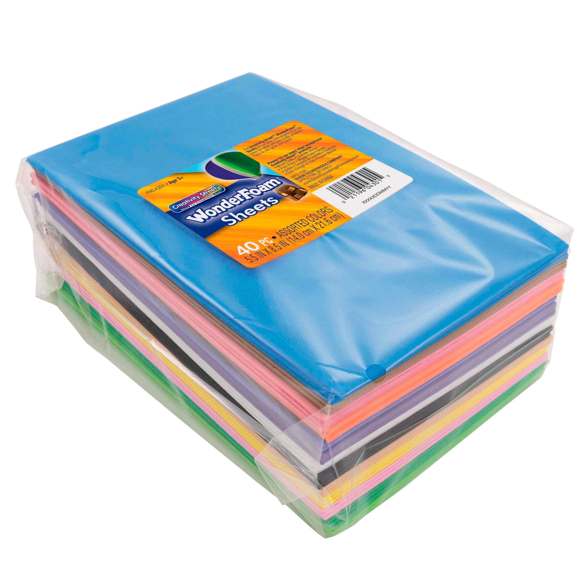 WONDERFOAM SHEETS 5.5X8.5 IN ASSORTED COLORS SET OF 40