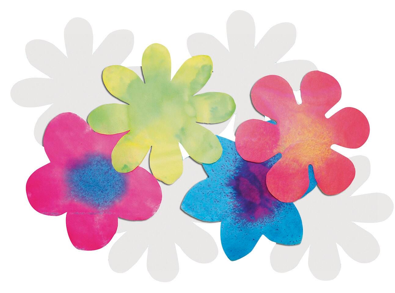 PAPER COLOR DIFFUSING FLOWERS PACK OF 80