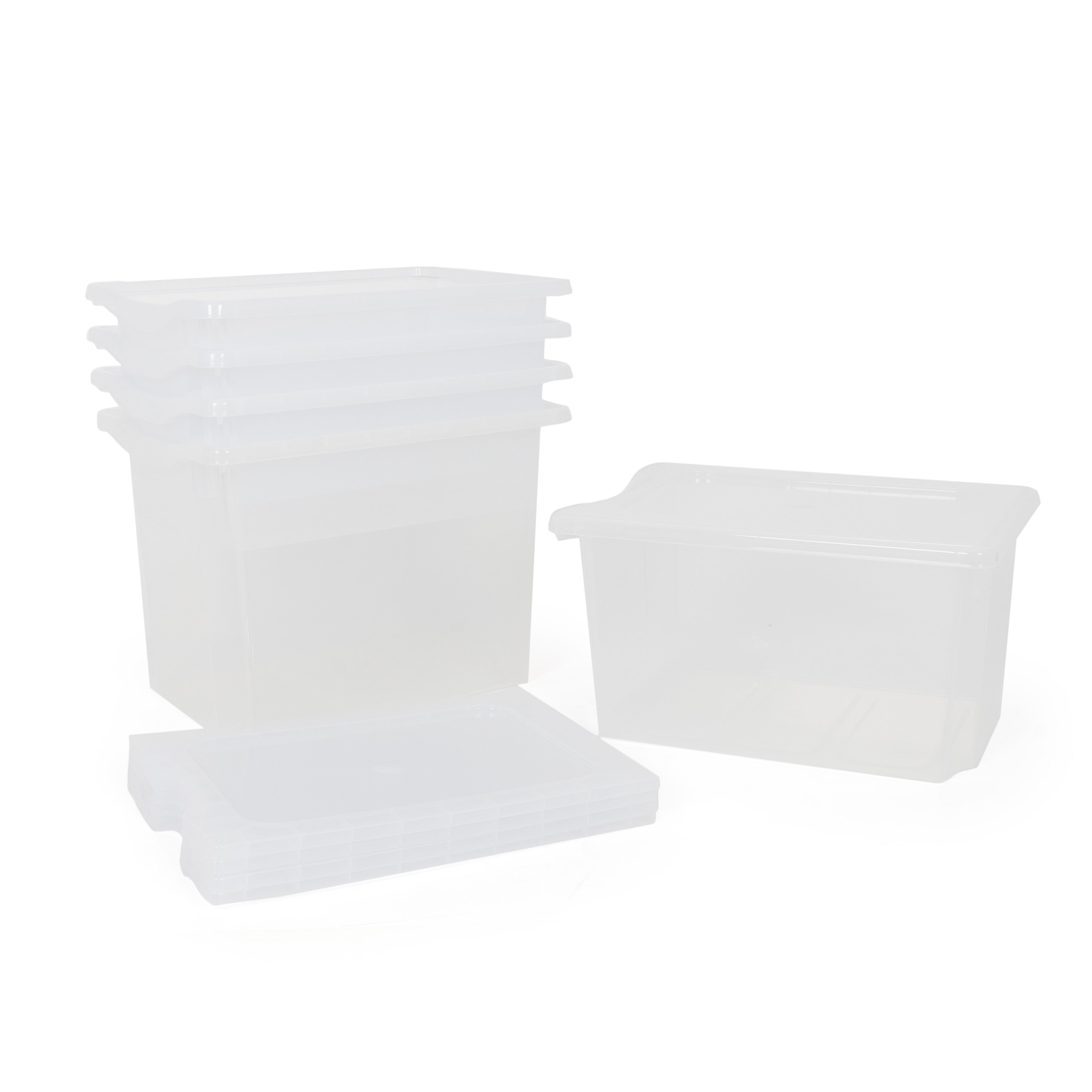 Monarch 5x 40L extra strong storage box and lid set - Clear
