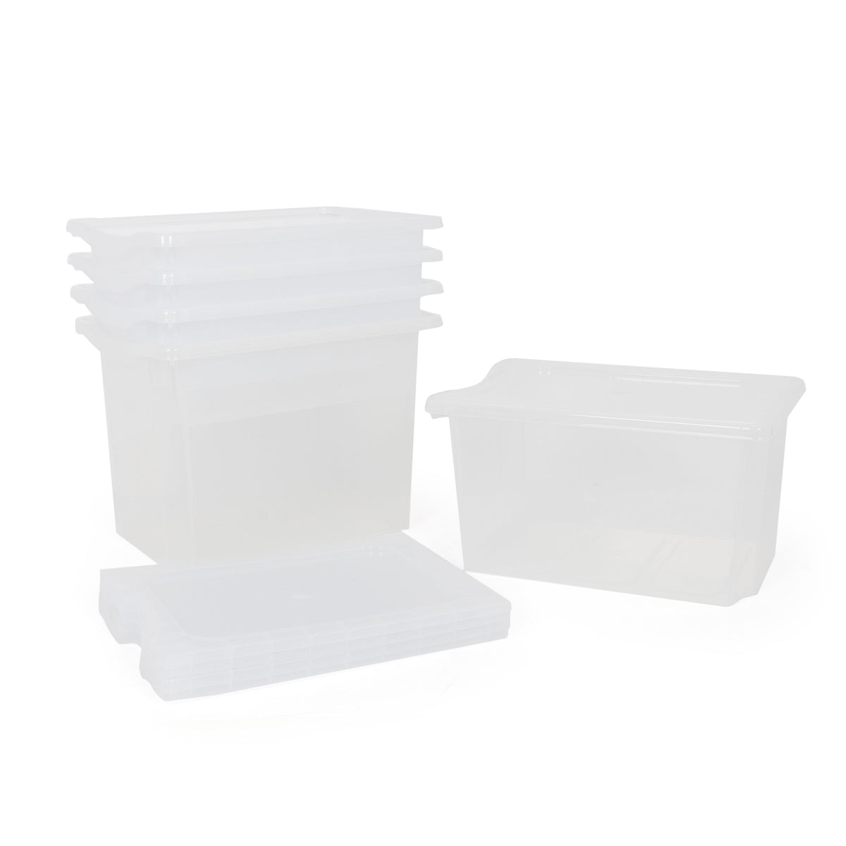 Monarch 5x 40L extra strong storage box and lid set - Clear