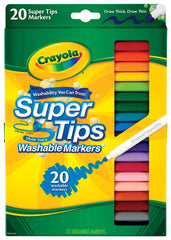 MARKERS WASH CRAYOLA SUPER TIPS ASST COLORS SET OF 20