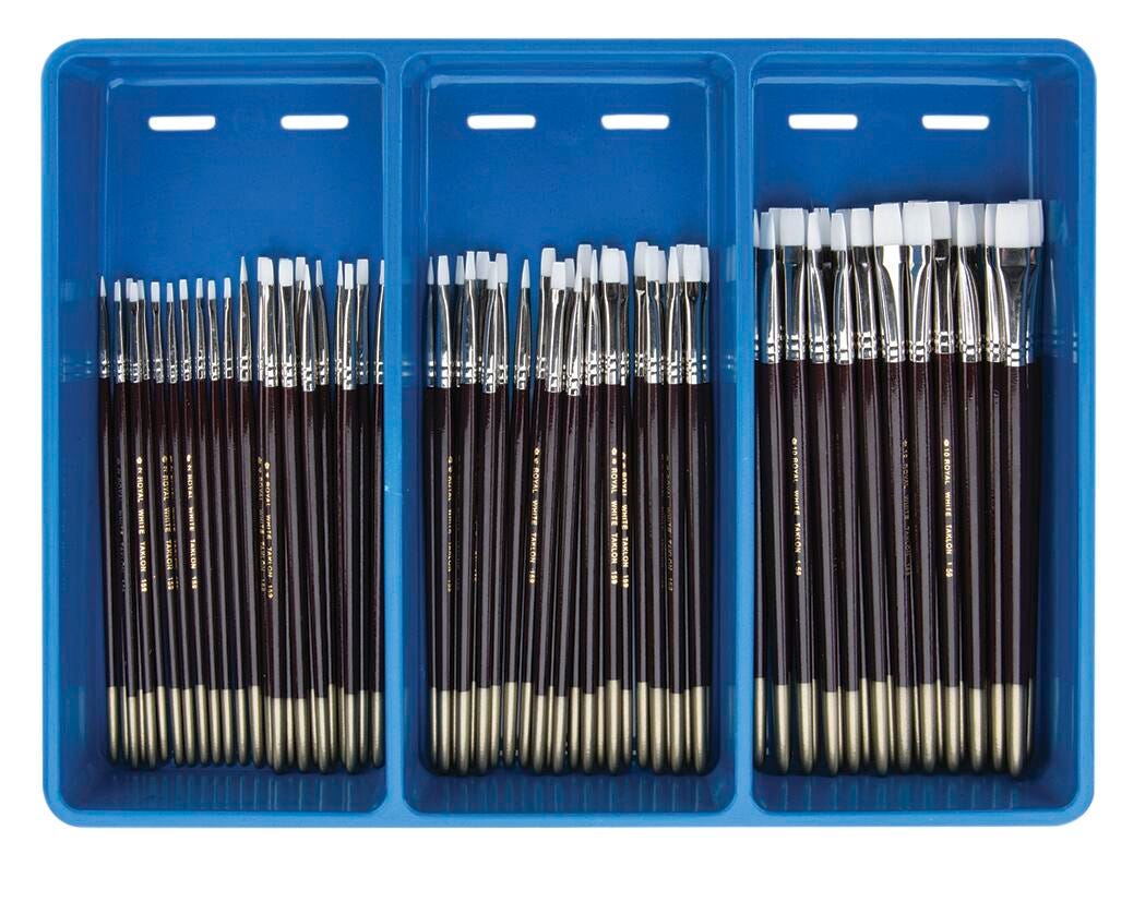 BRUSH CLSSRM WHITE TAKLON FLAT SET OF 72