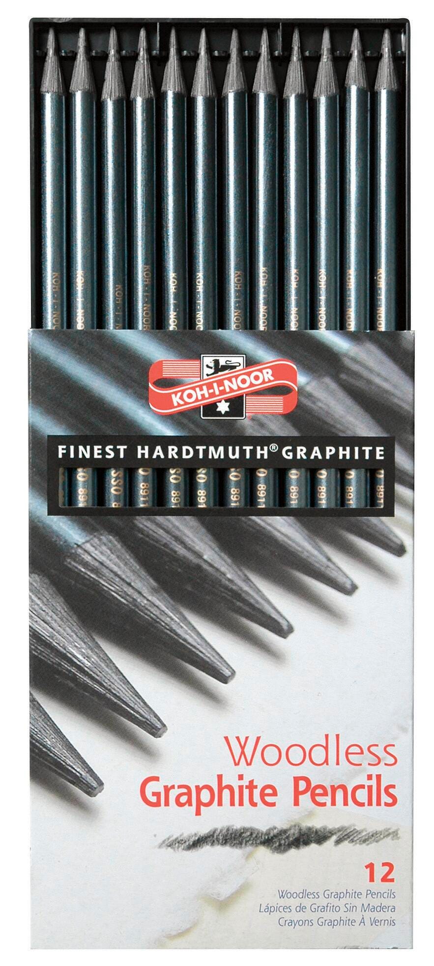 PENCILS DRAWING GRAPHITE KOH-I-NOOR WOODLESS ASST HARDNESS SET OF 12
