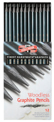 PENCILS DRAWING GRAPHITE KOH-I-NOOR WOODLESS ASST HARDNESS SET OF 12
