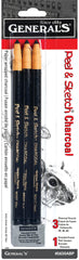 PENCILS CHARCOAL GENERALS PEEL AND SKETCH SET OF 4
