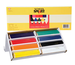PENCILS COLORED SCHOOL SMART 8-COLOR CLASSROOM PACK SET OF 144