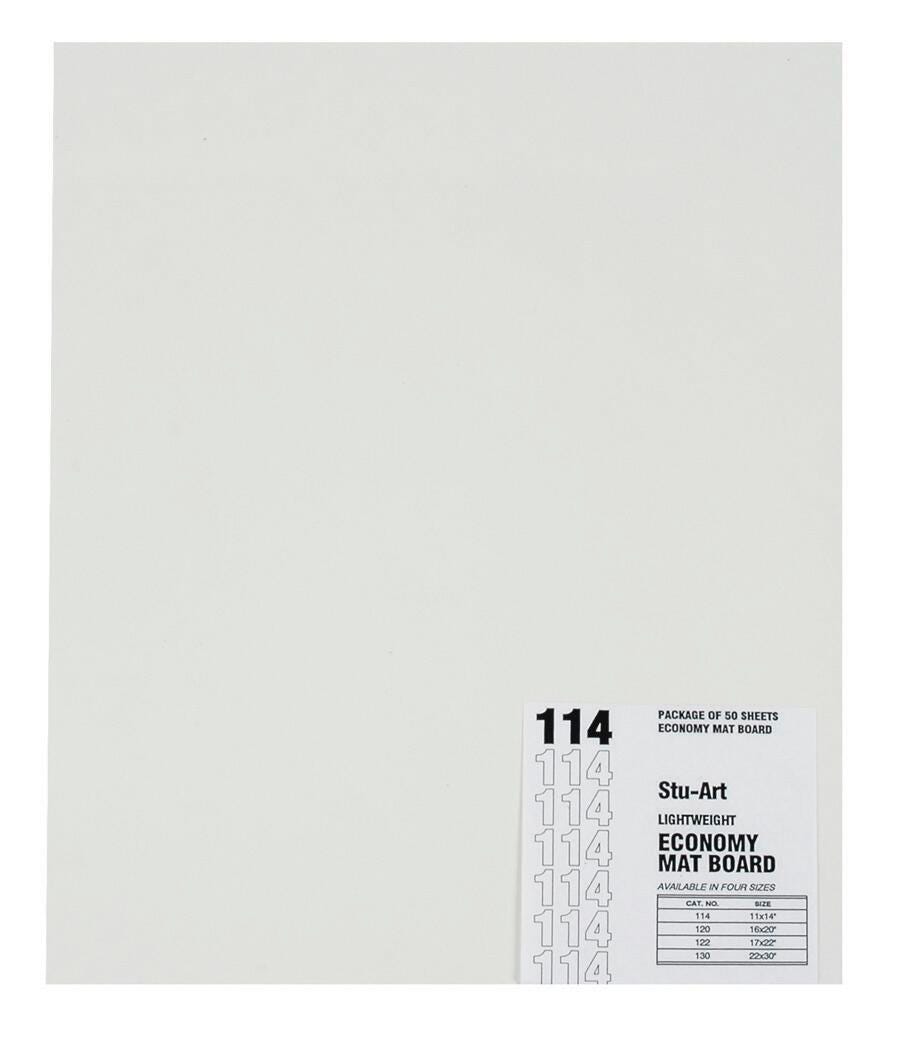 BOARD MAT ECONOMY 6 PLY 22X30IN WHITE PK OF 50