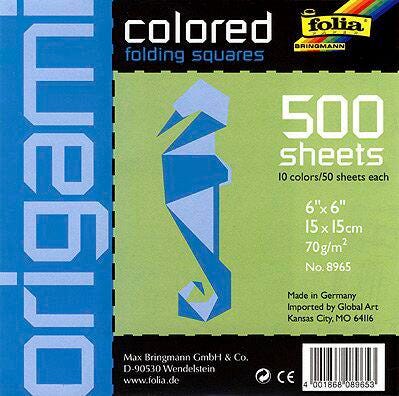 PAPER ORIGAMI FOLIA 6X6 IN ASST COLORS 500 SHTS