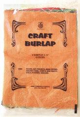BURLAP DECORATOR 9 X 12 IN ASST COLORS SET OF 6
