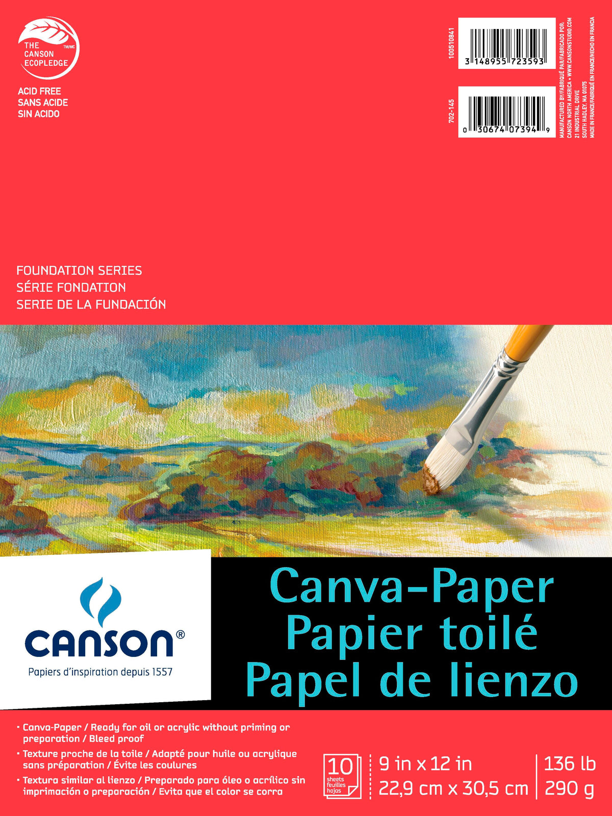 PAPER PAD PAPER CANVAS 9X12 10 SHEET