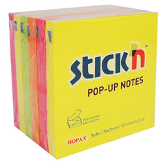 Note Sticky 76X76Mm Neon R/Bow Pk6
