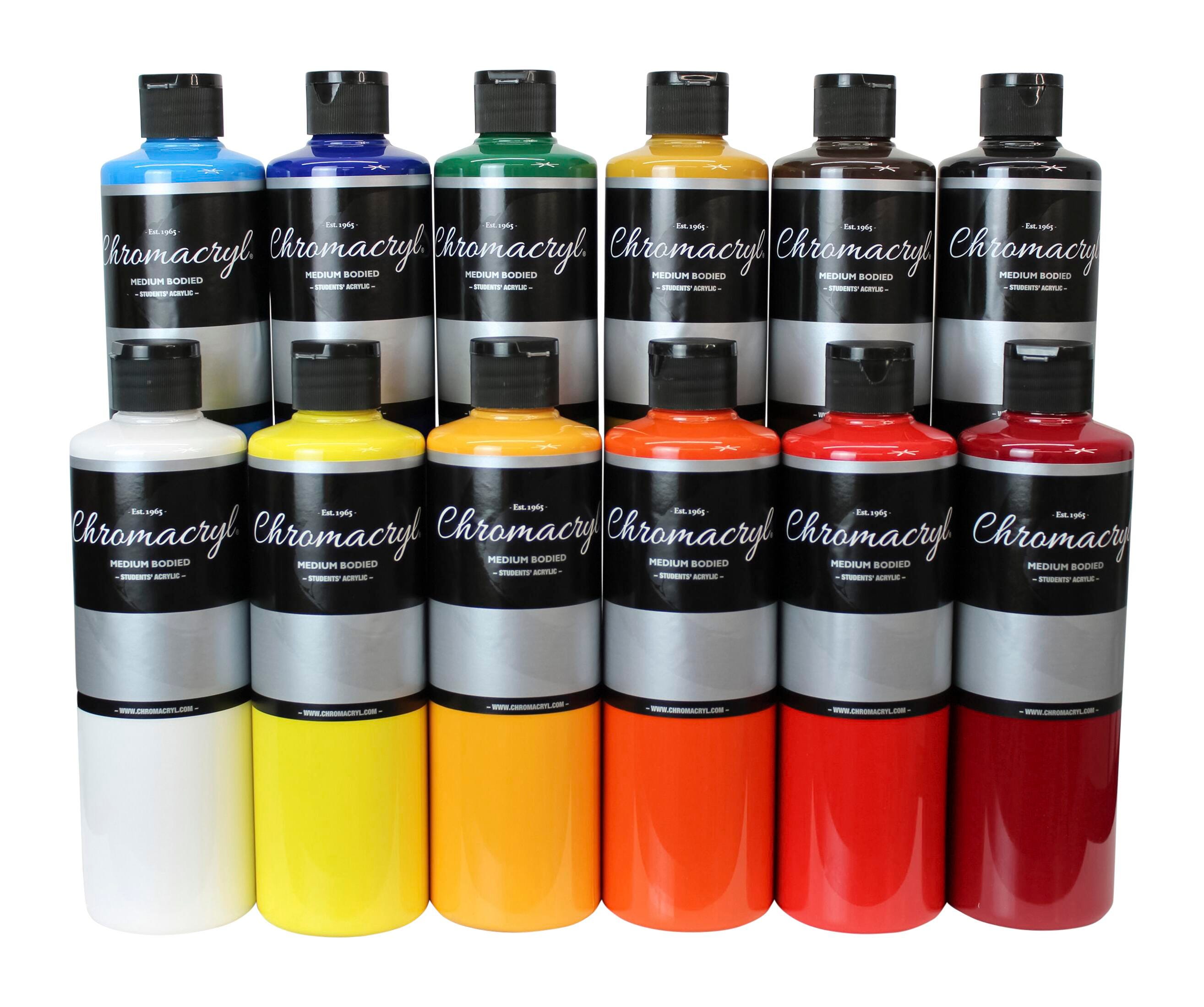 PAINT ACRYLIC STUDENTS CHROMACRYL PINTS ASST COLORS SET OF 12