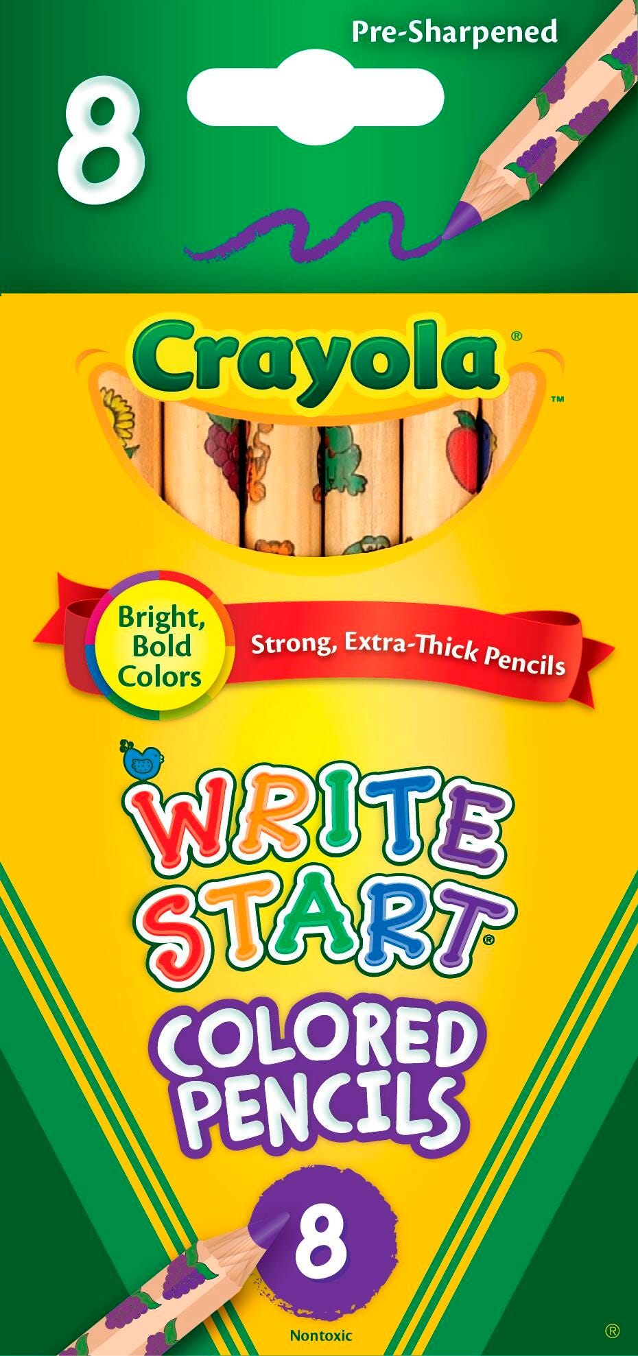 PENCILS COLORED CRAYOLA WRITE START ASST COLORS SET OF 8