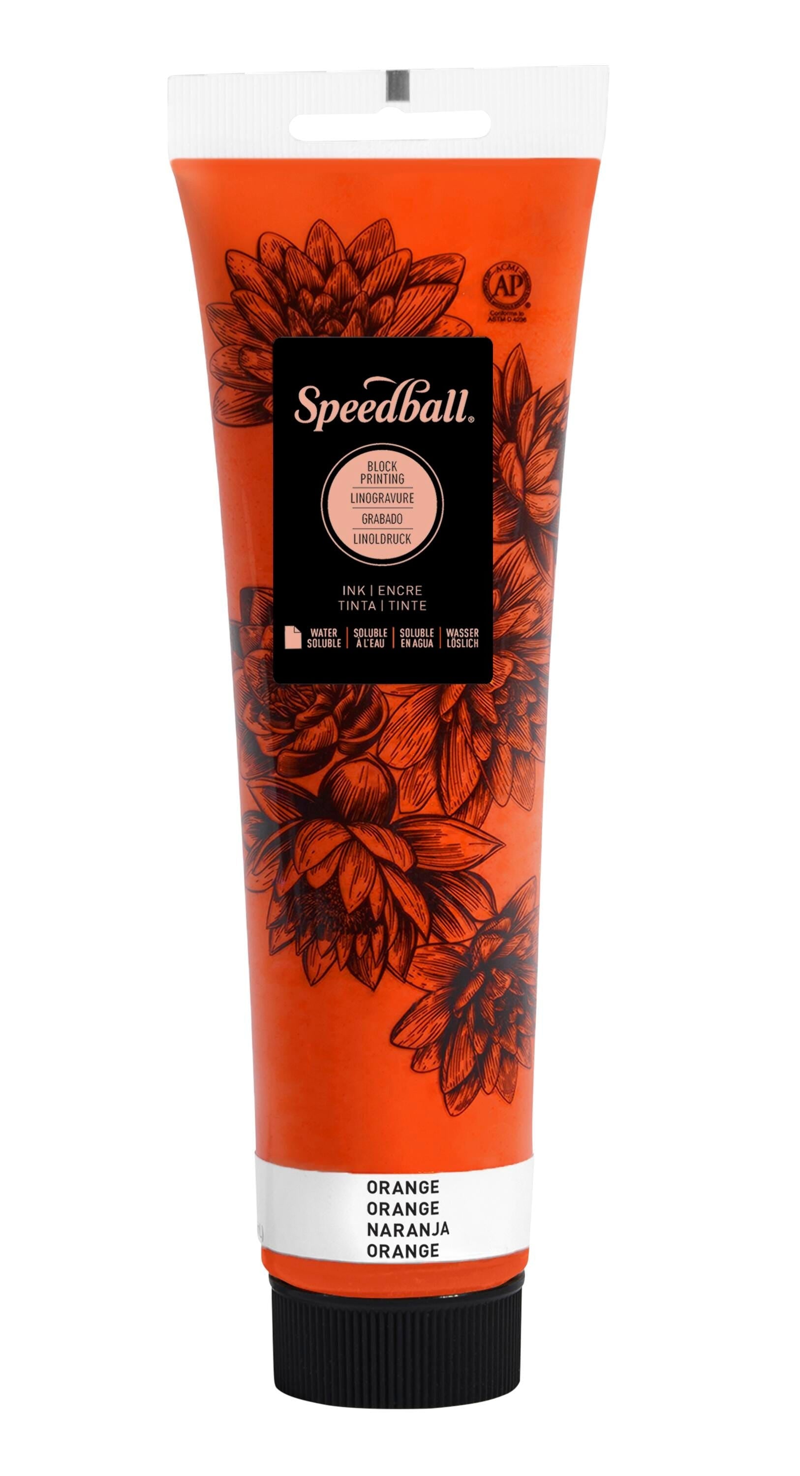 INK WATER SOLUBLE BLOCK PRINTING 5 OZ ORANGE
