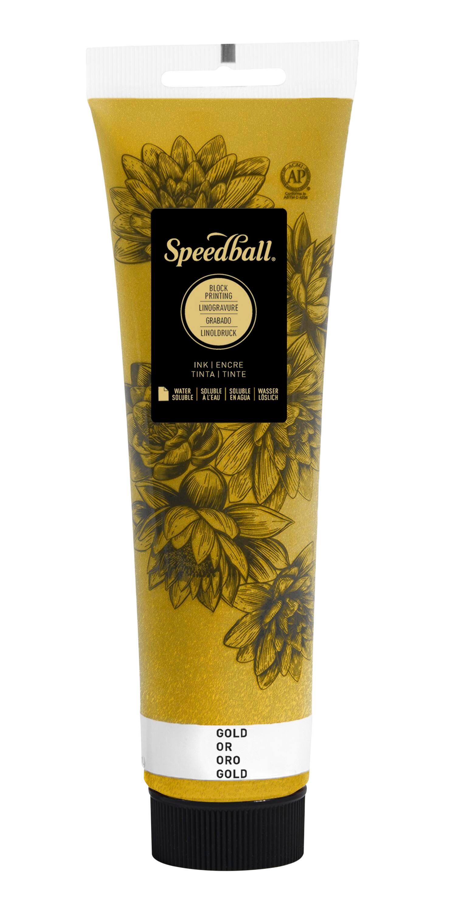 INK WATER SOLUBLE BLOCK PRINTING 5 OZ GOLD