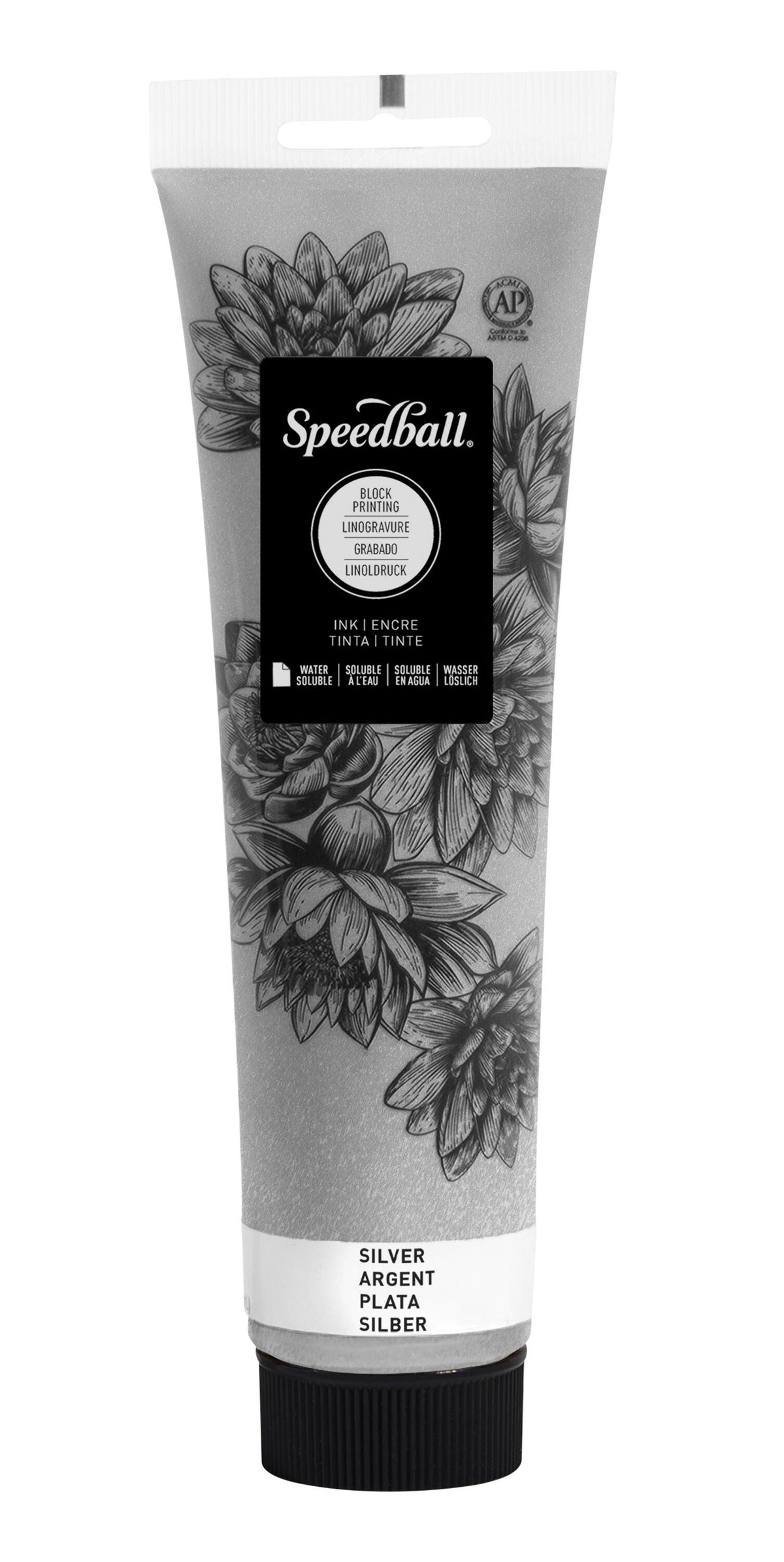 INK WATER SOLUBLE BLOCK PRINTING 5 OZ SILVER