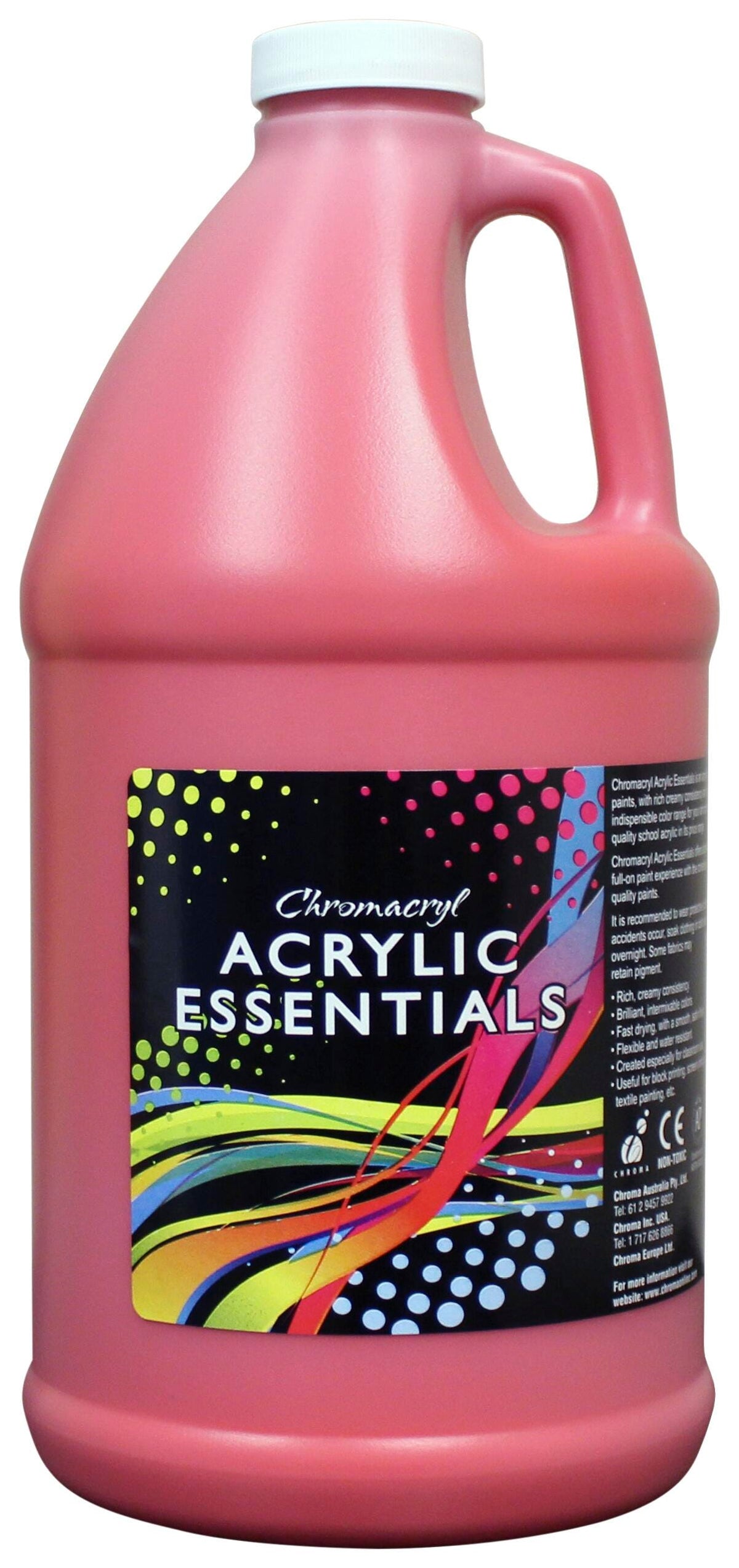 PAINT ACRYLIC CHROMACRYL ESSENTIALS WARM RED HALF GALLON
