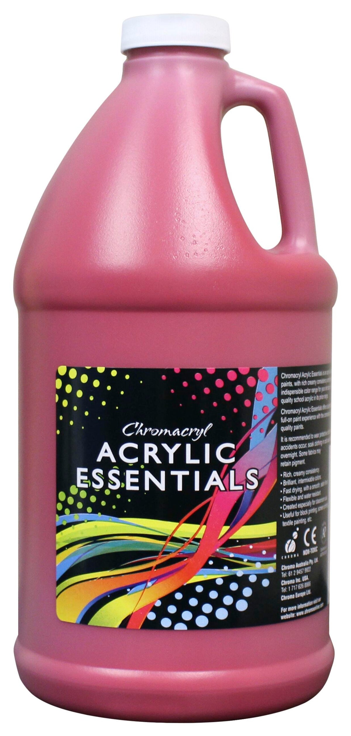 PAINT ACRYLIC CHROMACRYL ESSENTIALS COOL RED HALF GALLON