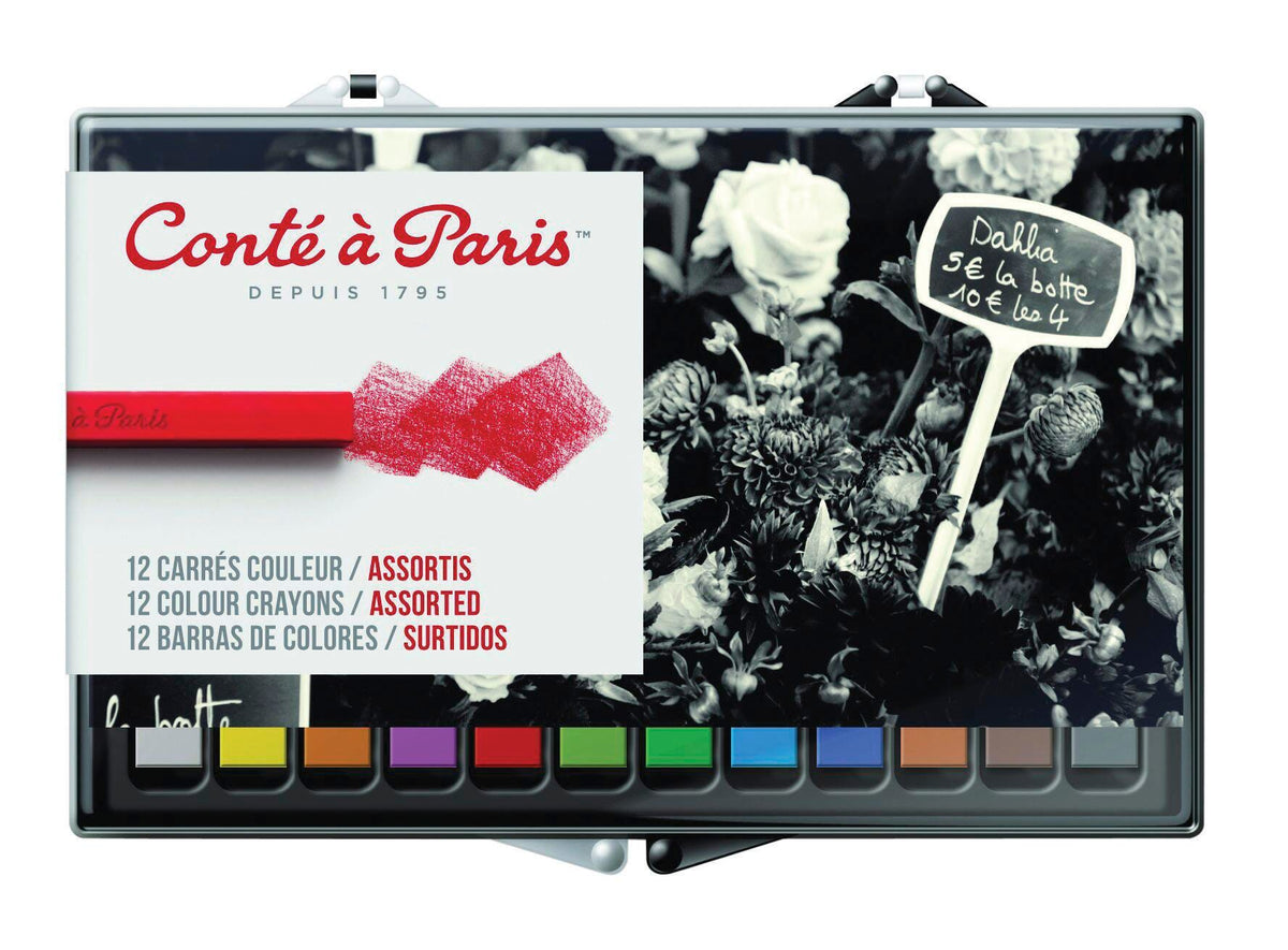CRAYONS CONTE ASST COLORS SET OF 12