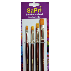 BRUSH SAPRI 67 SYNTHETIC GOLD FLAT SET OF 4 (Nos 1-2-4-6)