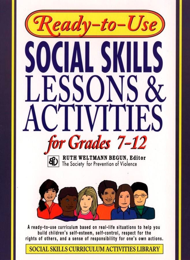 BOOK SOCIAL SKILLS LESSONS + ACTIVITES GR 7-12 PAPERBACK