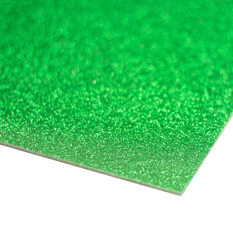 Green Acrylic Sheet (Glitter) 3mm x 600mm x 400mm- sheet