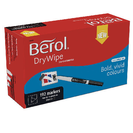 Berol Drywipe Fine Black Pk12