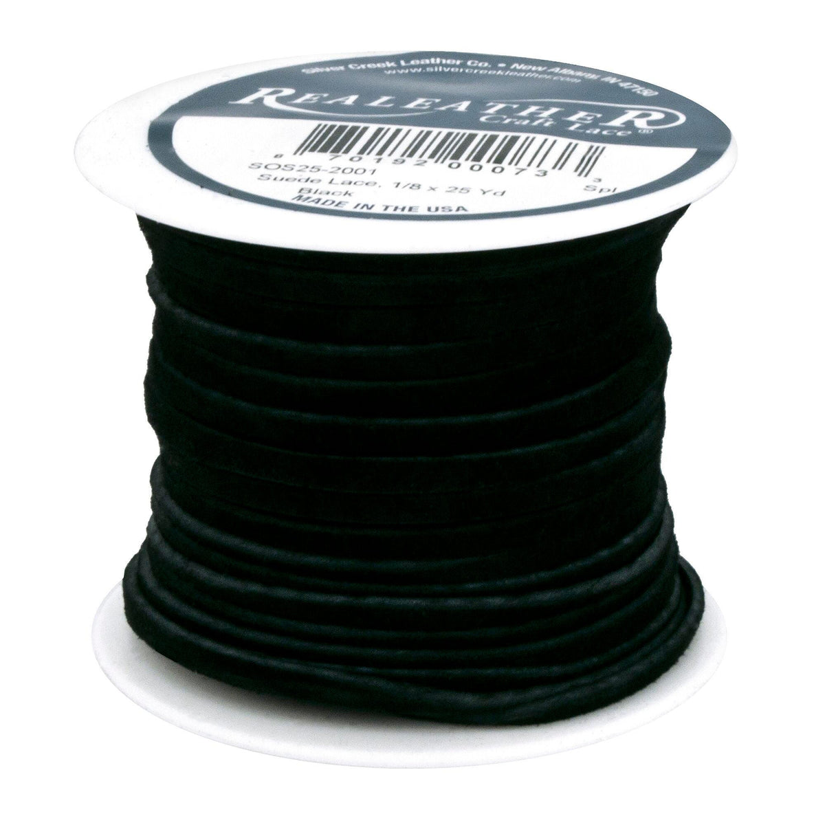 LEATHER SUEDE LACING 25 YARD BLACK