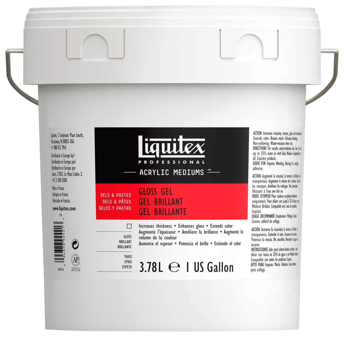 GEL MEDIUM LIQUITEX GALLON WIDEMOUTH PLASTIC JAR