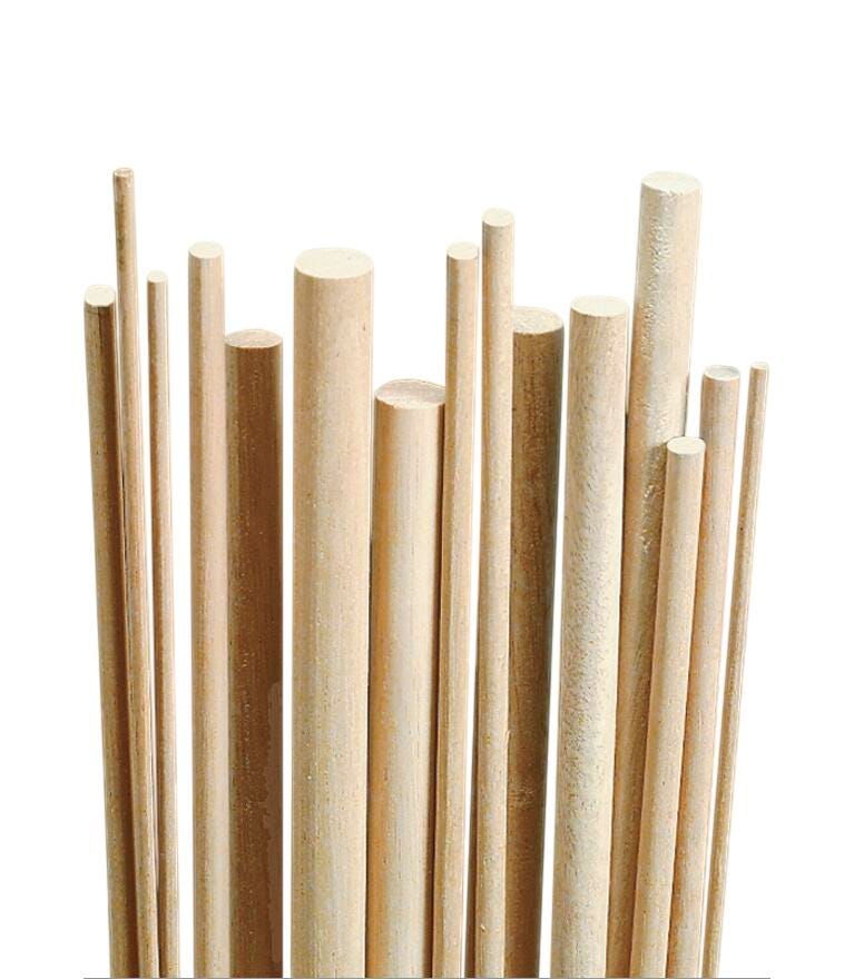 WOOD DOWELS BIRCH 36 INCH ASSORTED SET OF 111