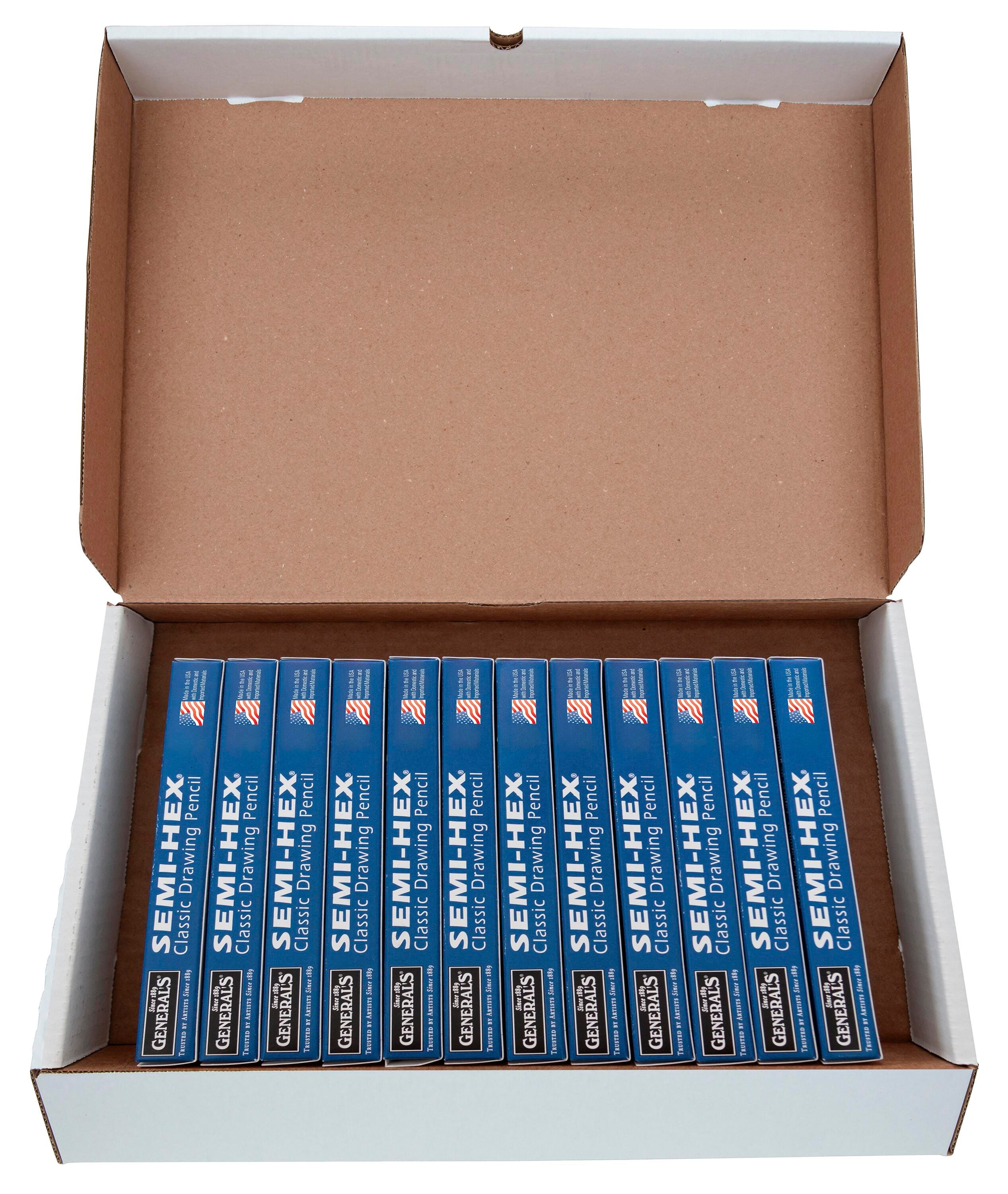 PENCILS DRAWING GENERALS SEMI HEX CLASSROOM PACK ASST HARDNESS SET OF 144