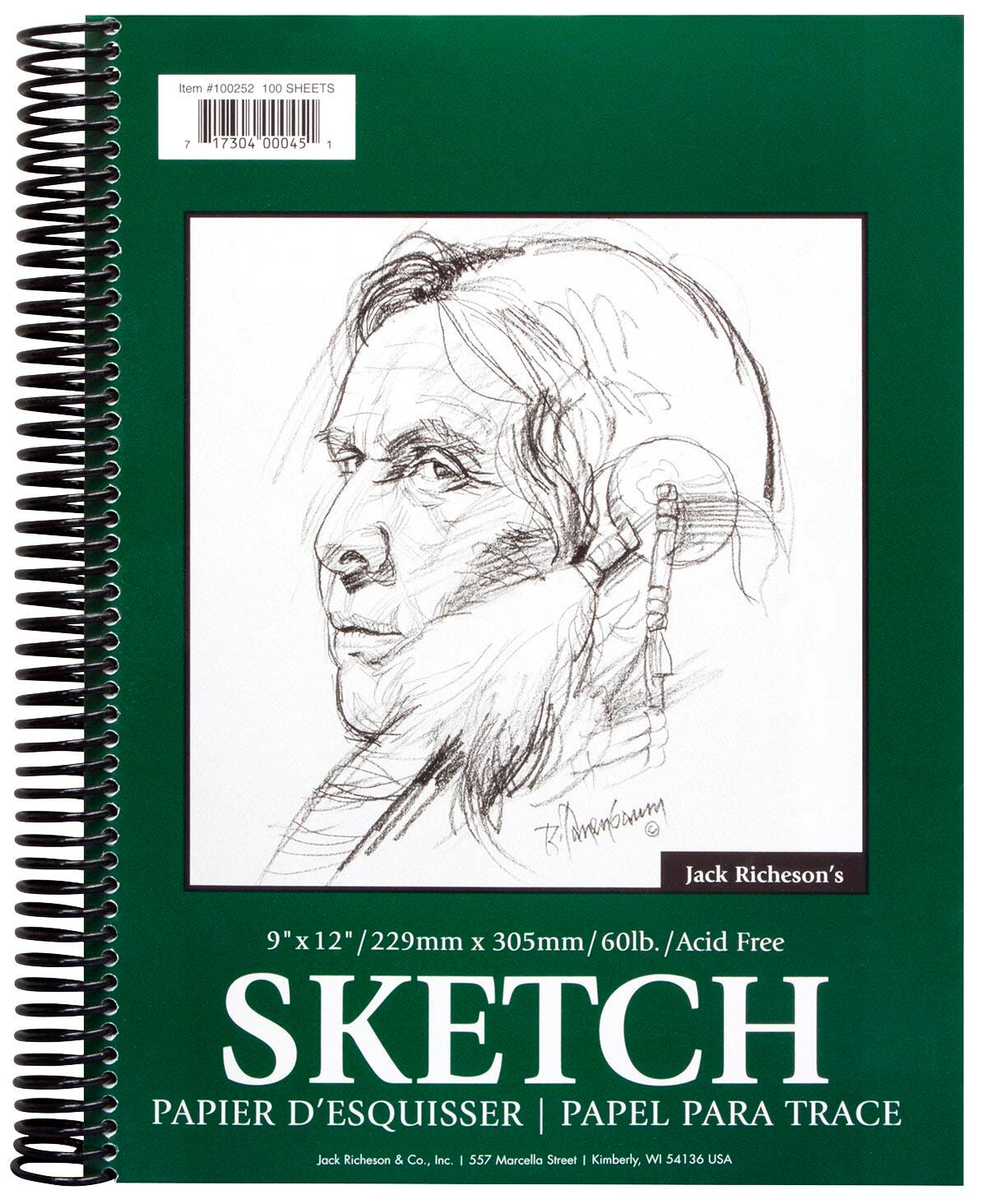 PAD SKETCH SPIRAL 9X12 IN 60 LB 100 SHTS