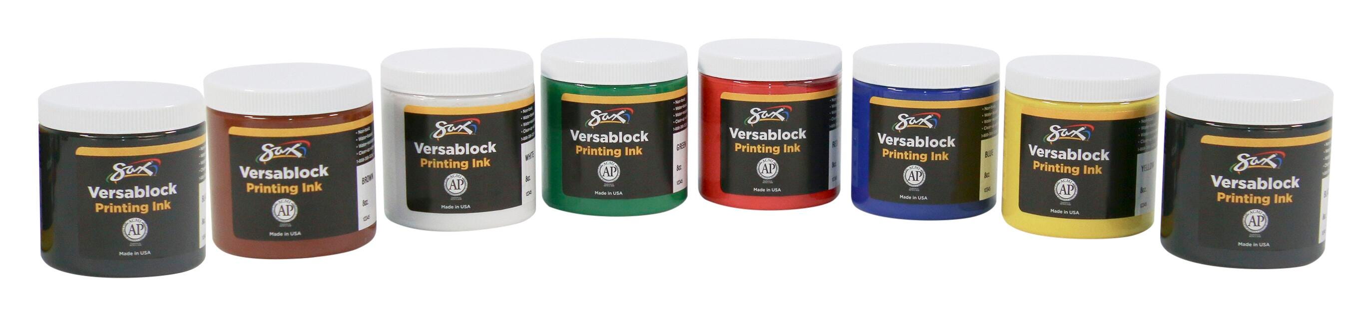 INK BLOCK PRINTING VERSABLOCK WATERBASED ASSORTED COLORS SET OF 8