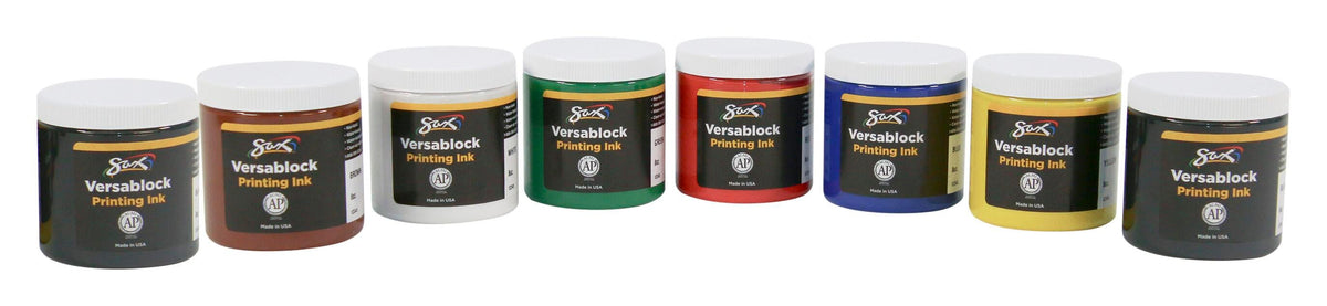INK BLOCK PRINTING VERSABLOCK WATERBASED ASSORTED COLORS SET OF 8