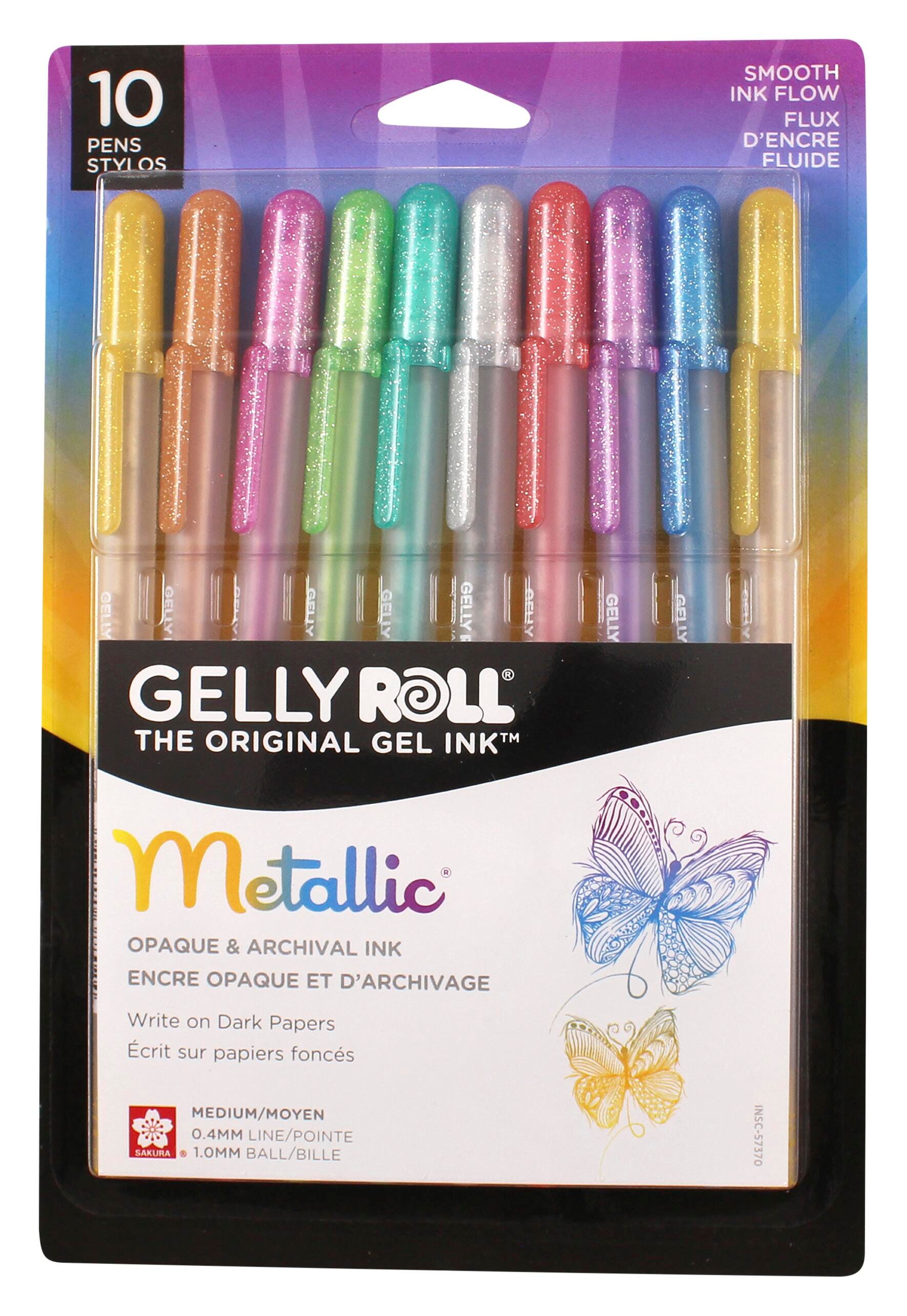 PENS GELLY ROLL METALLIC SET OF 10