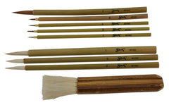 BRUSH ORIENTAL DECORATIVE ASST - SAX SET OF 9