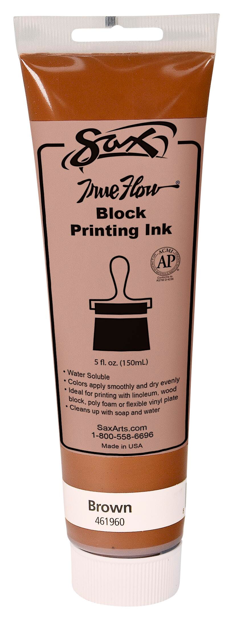 INK BLOCK PRINTING SAX 5 OZ BROWN