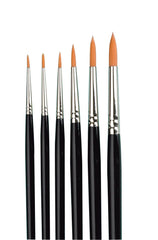 BRUSH GOLDEN TAKLON WATERCOLOR SH RND ASST - SAX SET OF 6