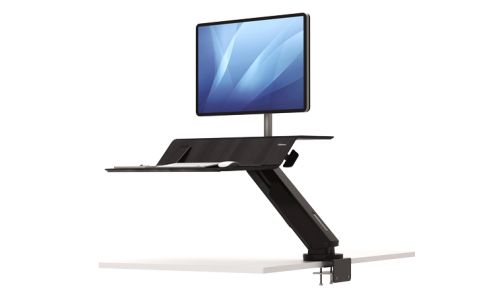 FELLOWES LOTUS RT SIT & STAND WORKSTATION (FOR SINGLE MONITIOR) - GREY / BLACK