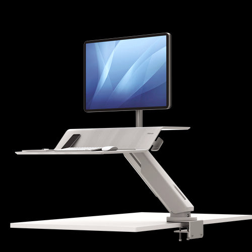 FELLOWES LOTUS RT SIT & STAND WORKSTATION (FOR SINGLE MONITIOR) - WHITE