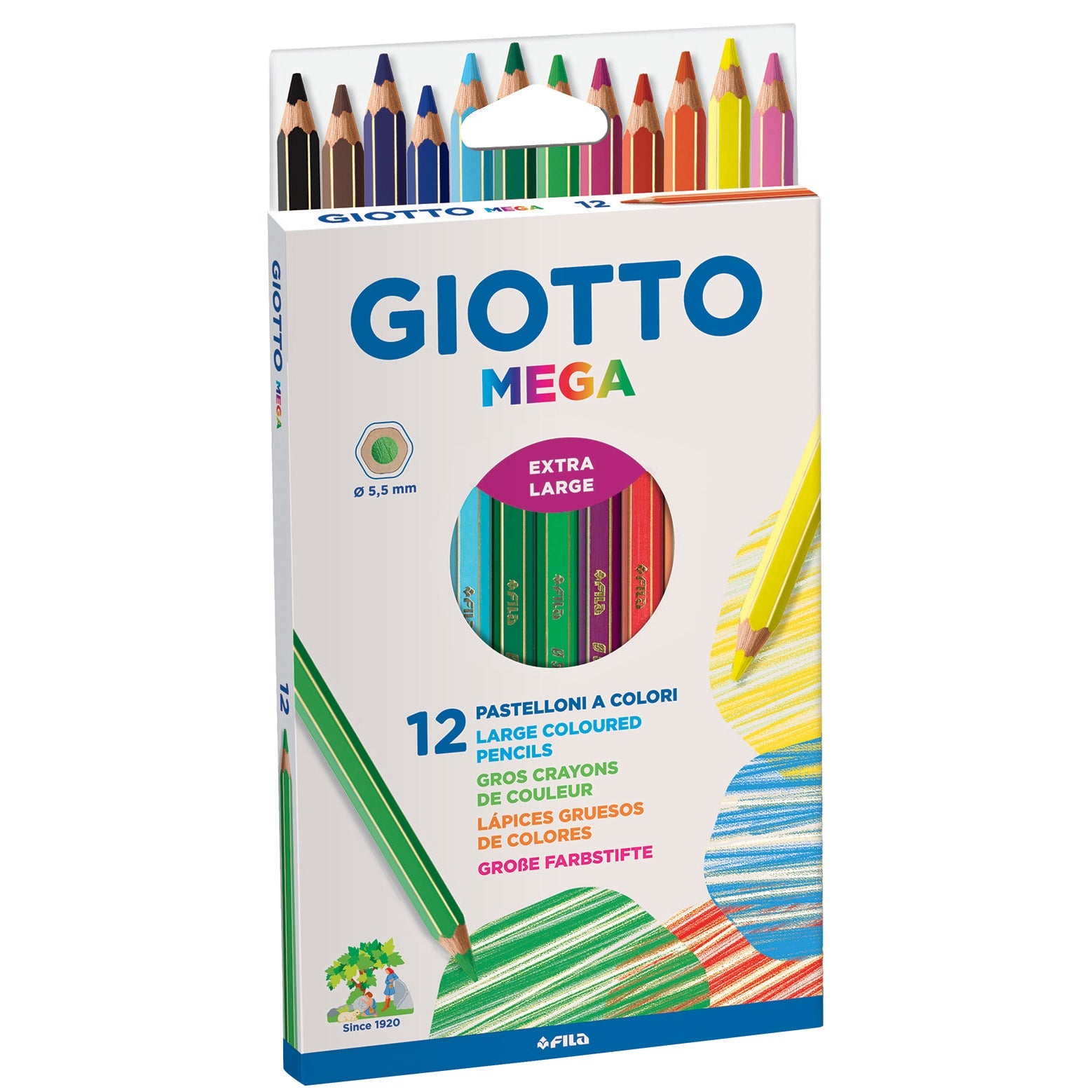 Pencil Giotto Mega Asstd Pk12
