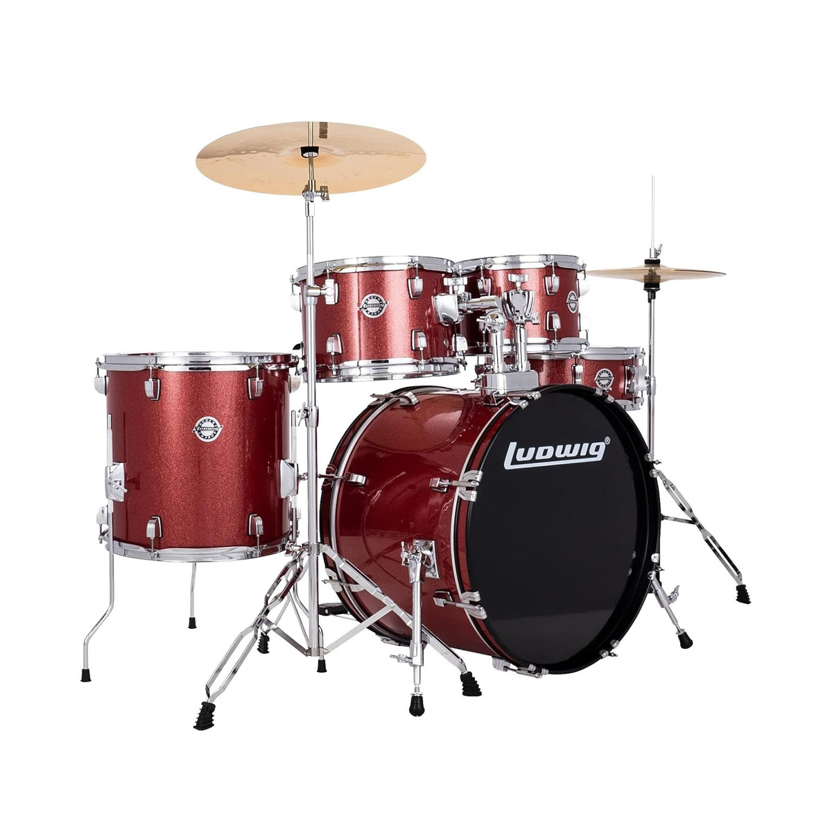 Ludwig Accent 22" drive 5-piece drum kit – Red