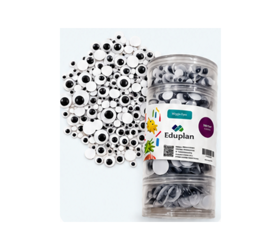 Eduplan Wiggly Eyes Assortment Tube - 560 pcs includes 5 tubes Asst