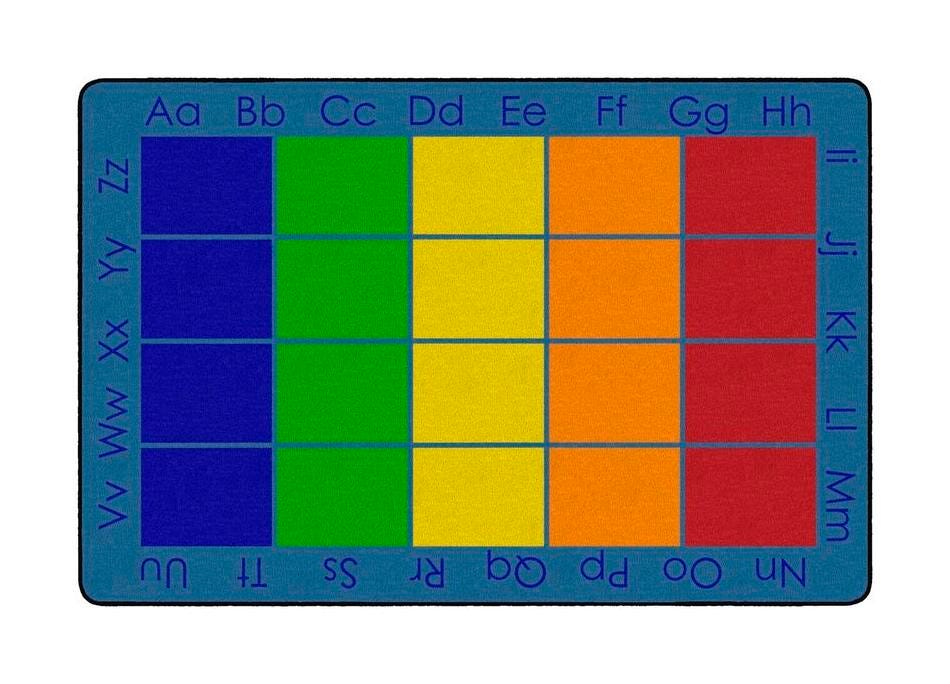 CHILDCRAFT - CARPETS - ALPHABET SQUARES - RECTANGLE - 6 FT X 9 FT - SPECIFY NUMBER OF SEATS - SPECIFY COLOR