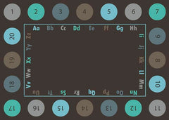 CHILDCRAFT - CARPETS - COLORFUL CIRCLES ABC123 - RECTANGLE - 6 FT X 9 FT - SPECIFY NUMBER OF SEATS - SPECIFY COLOR